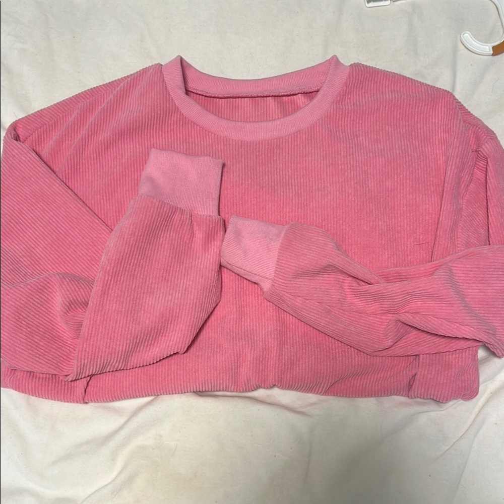Pink Ribbed Women's Sweater